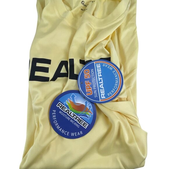 Realtree NWT Performance UPF 50 Short Sleeve T-Shirt Yellow M Workout Casual - Picture 6 of 7